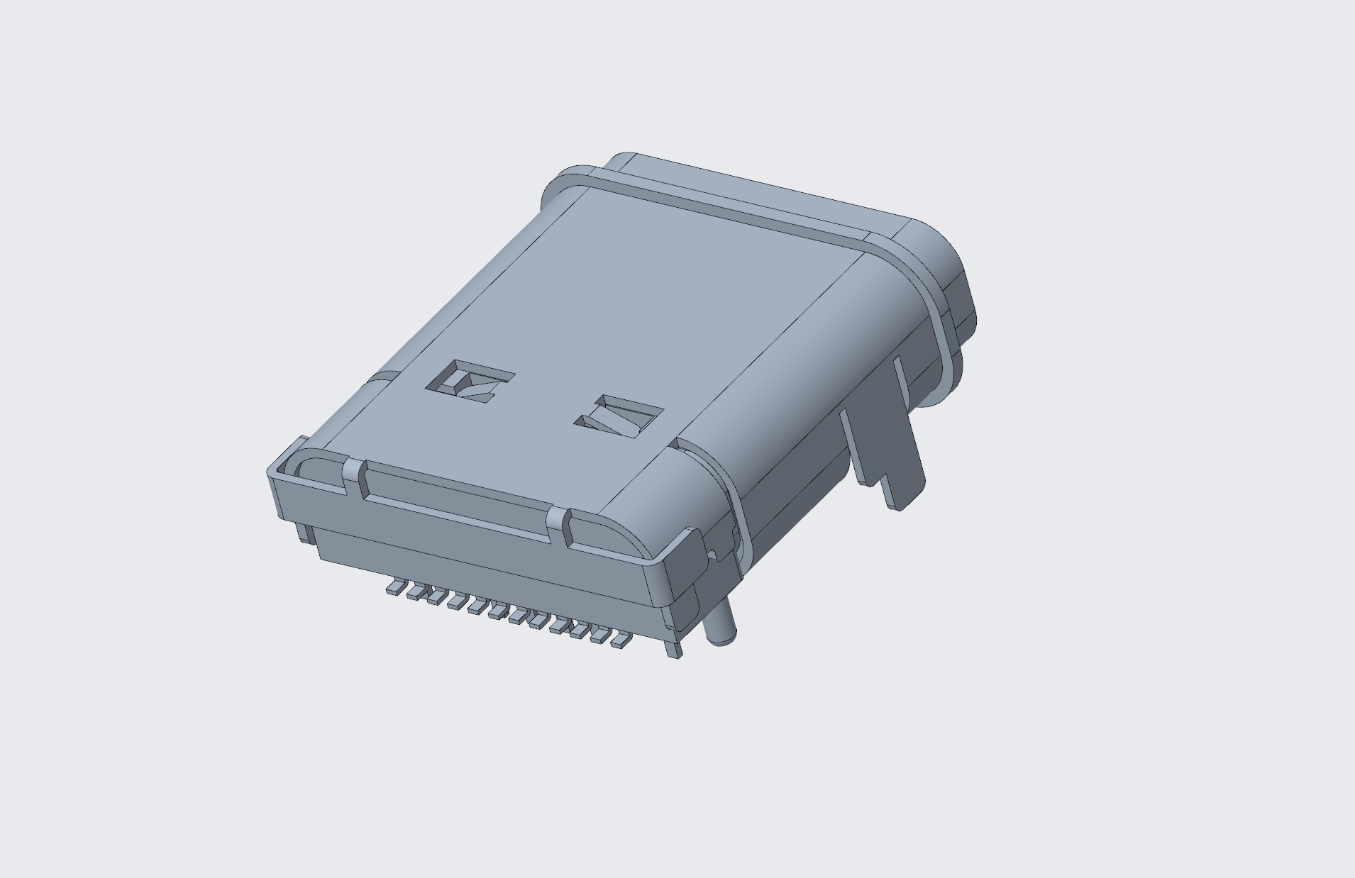 防水3.1TYPE-C連接器 母座24P IP67板上(2件套,附紅色防水圈1個)-3