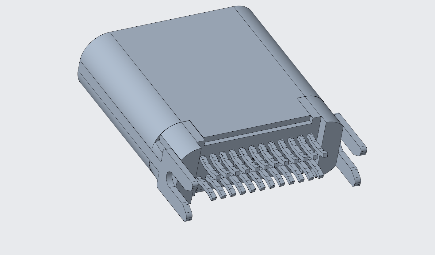 3.1TYPE-C連接器 母座24P 夾板0.8,L=8.8-4