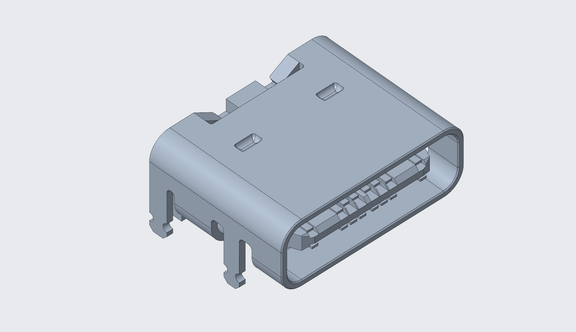 3.1TYPE-C連接器 母座6P 四腳插,板上型(無彈)-3