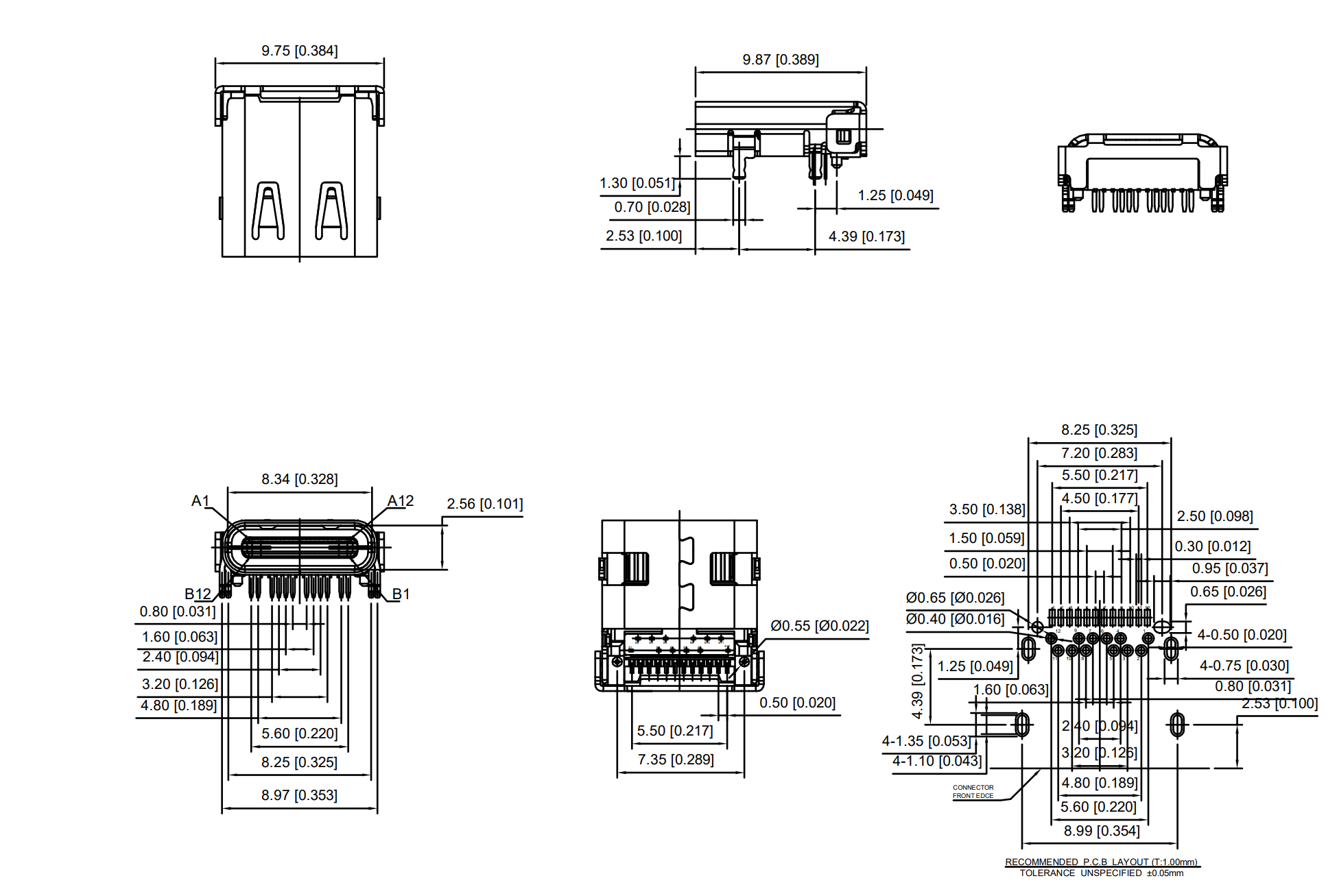 3.1TYPE-C連接器 母座24P板上前插后貼有缺口-3