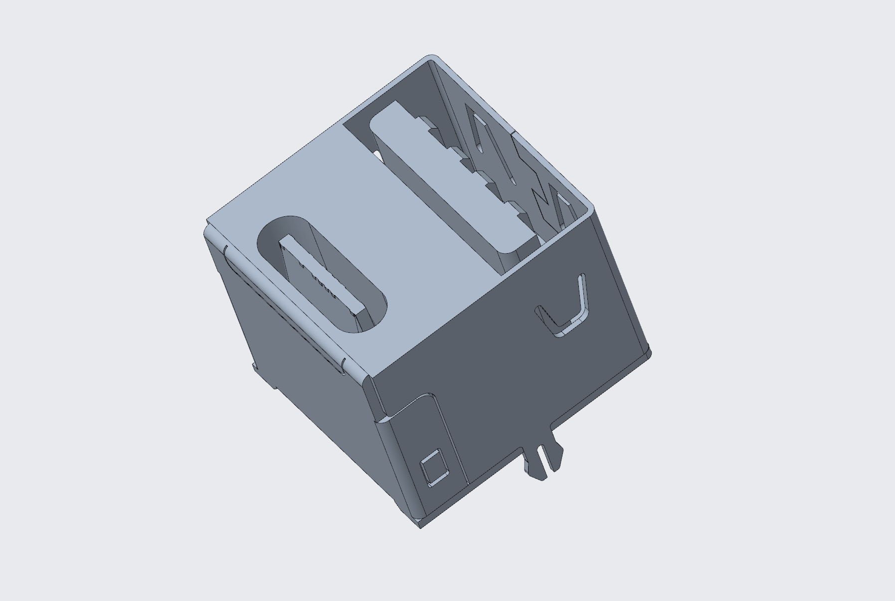 ?3.1TYPE-C連接器加USB3.0母座 二合一車載專用插 單面插-4