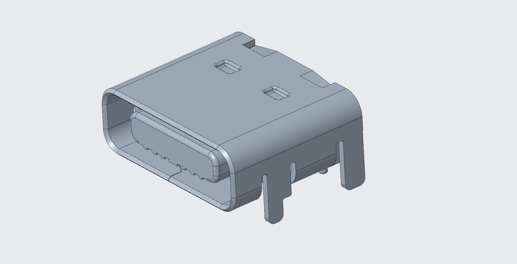 ?3.1TYPE-C連接器 母座16P四腳插板,三模 鎳不銹鋼 貼片,5A插拔1萬,電鍍1U黑色-3