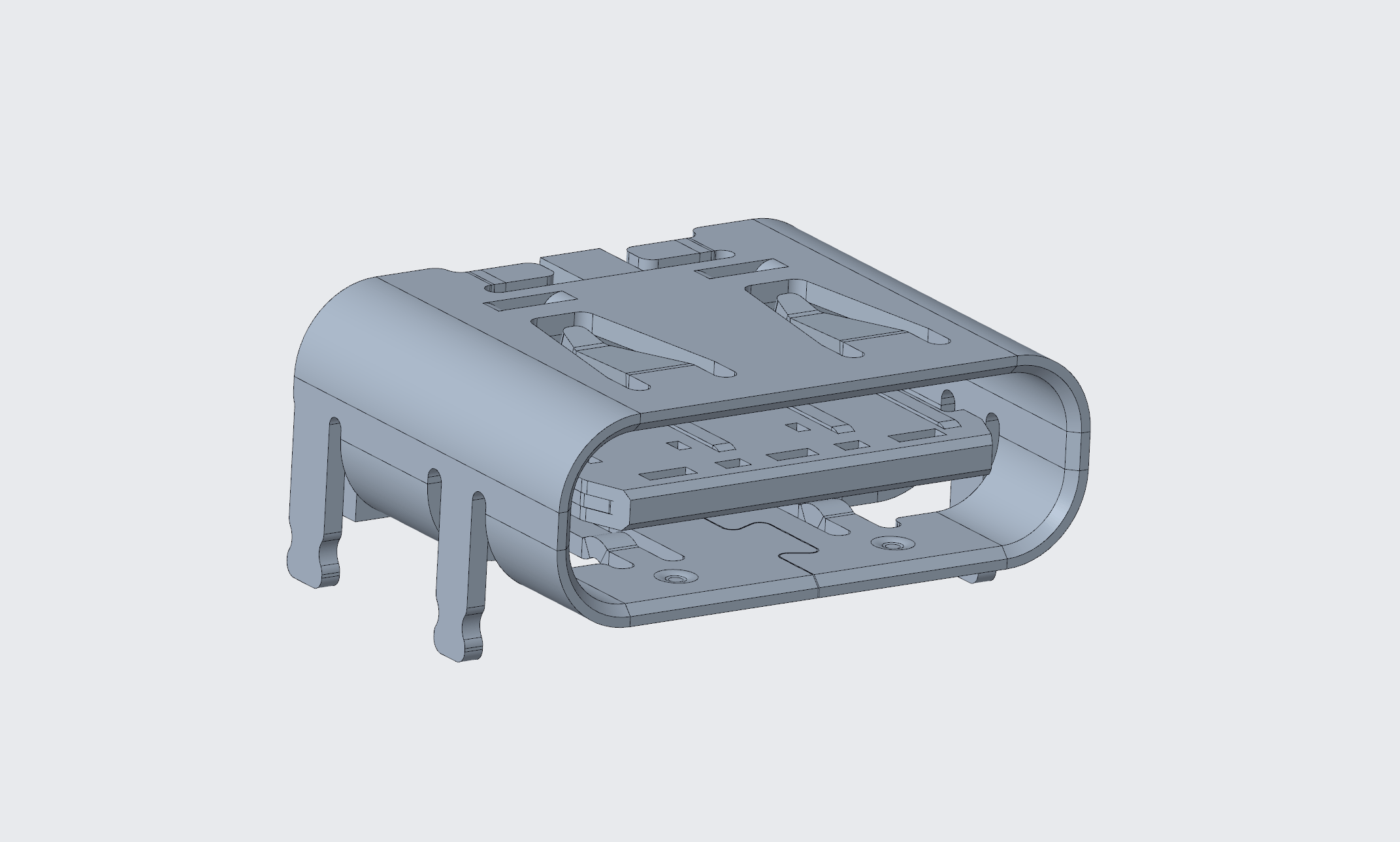 3.1TYPE-C連接器 母座6P 板上型(有彈)不銹鋼殼-1