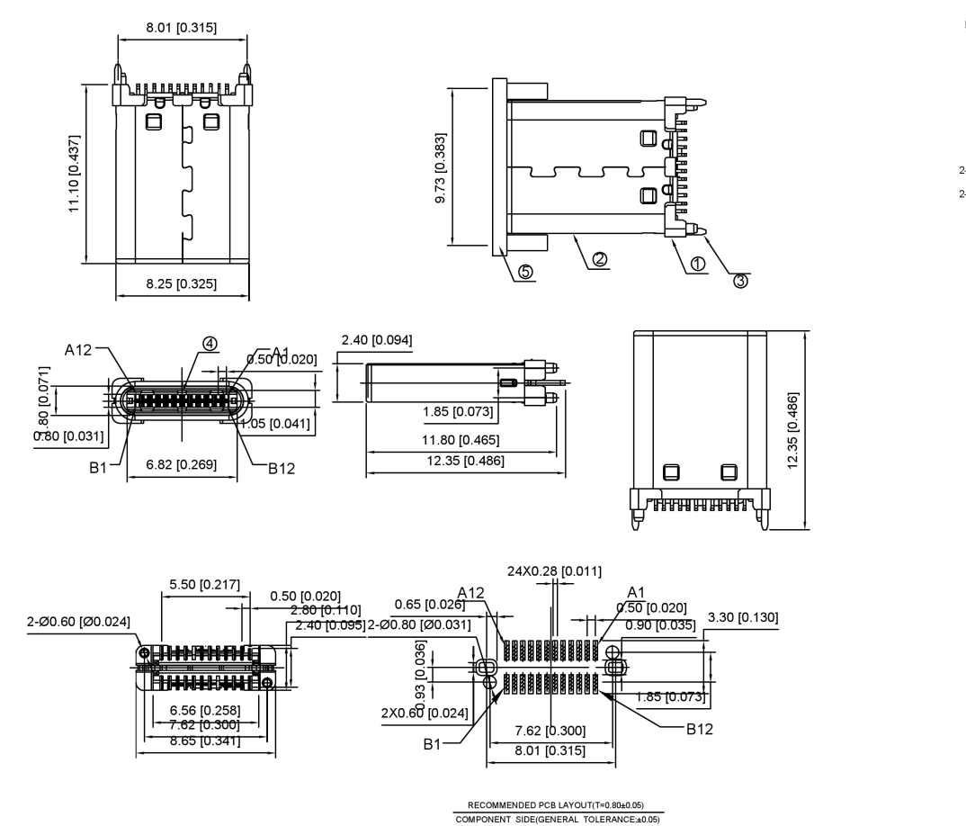 3.1TYPE-C連接器 公頭24P直立式無腳無卡鉤-3