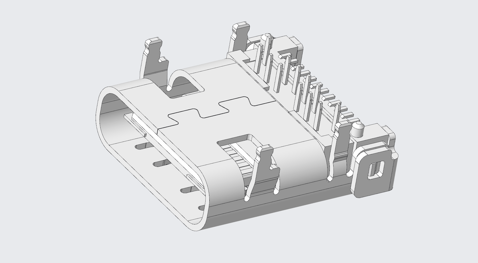 3.1TYPE-C連接器 母座24P板上前插后貼有缺口-1