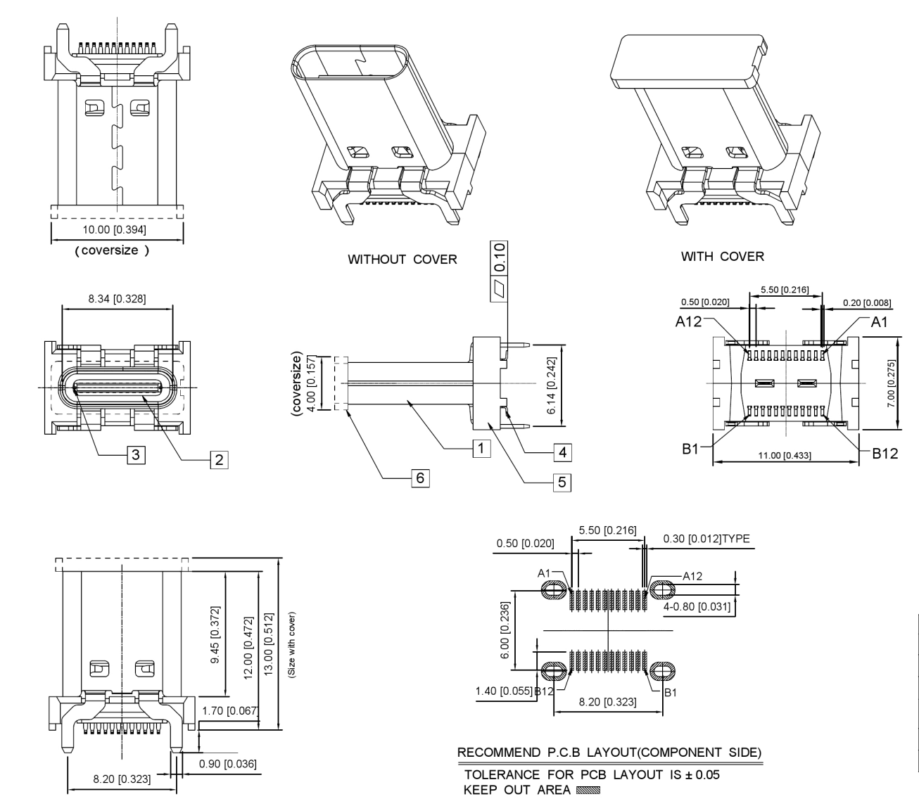 ?3.1TYPE-C連接器 母座24P直立式 SMT,H=12-2