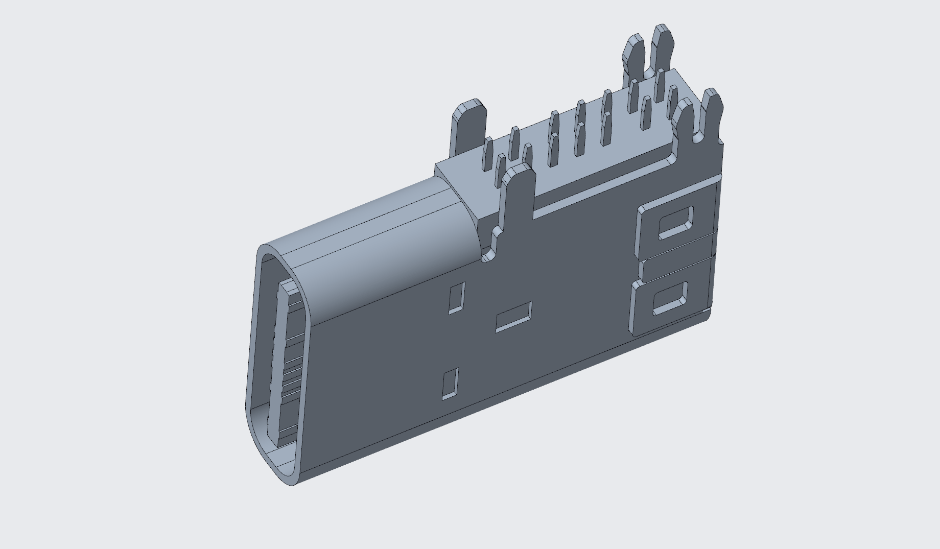 3.1TYPE-C連接器 母座14P H14mm側(cè)插14P普通不墊高-4